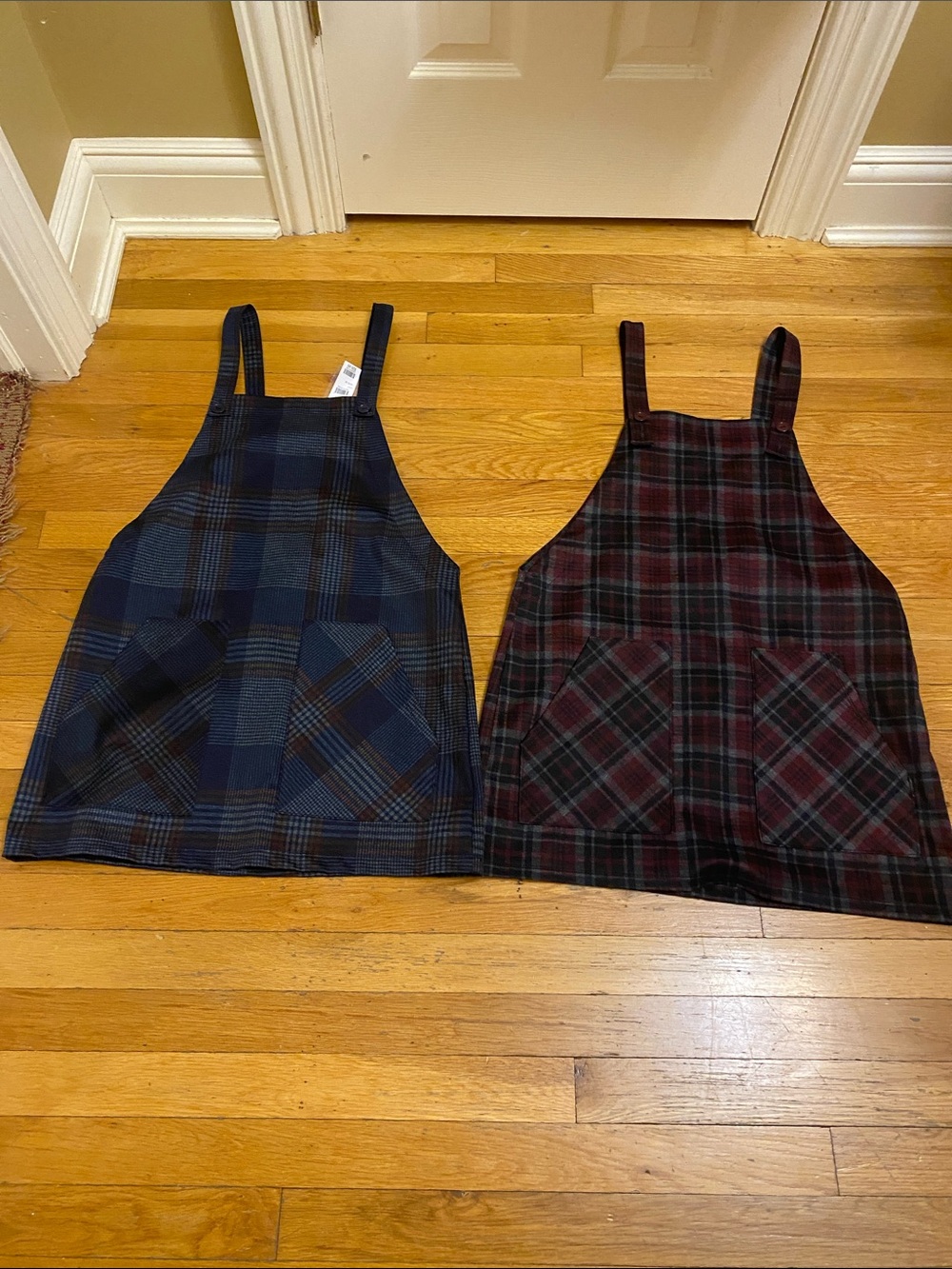 Two Sky & Sparrow Plaid Overall Jumper  Dresses One New Size Medium